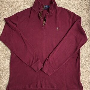SOLD. Do not purchase. Ralph Lauren Burgandy Half-Zip Sweater